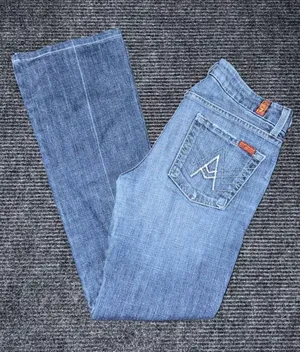 RARE 7 For All Mankind A Pocket Low Rise Bootcut Jeans Sz 28 x 30.5 USA Made VTG thumbnail 1
