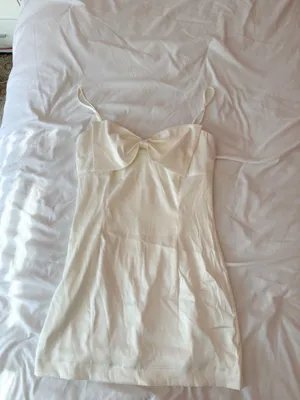 Altar’d State White Bow Front Mini Dress Size Medium thumbnail 1