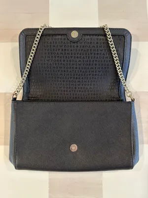kate spade new york tilden place alek black saffiano leather flap shoulder bag purse thumbnail 2