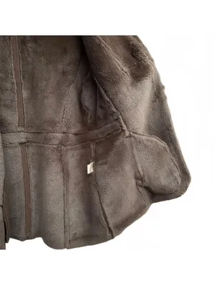 Jones New York Faux Sport Suede Brown Coat with Plush Lining Large thumbnail 4