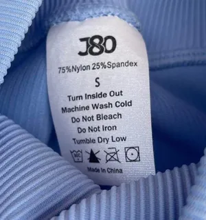 Light Blue Ribbed High Waisted Activewear Leggings thumbnail 5