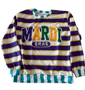 Men’s / Women’s Mardi Gras Long Sleeve Striped Top Size M #260331 thumbnail 1