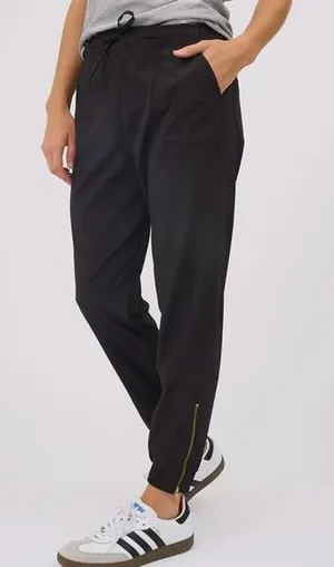 Albion Fit Jetset Jogger Pants Medium Petite Black‎ Comfort Athleisure Casual thumbnail 1