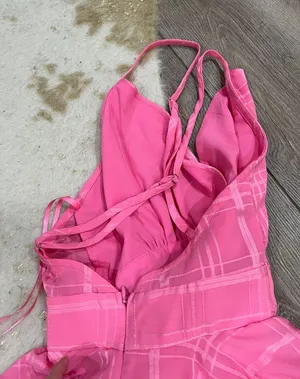 Pink Lily Delightfully In Love Hot Pink Ruffle Romper thumbnail 6