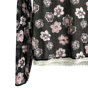 NY & Co Vintage Y2K Mesh Floral Top Whimsy Phoebe Fairy Whimsigoth Grunge thumbnail 3