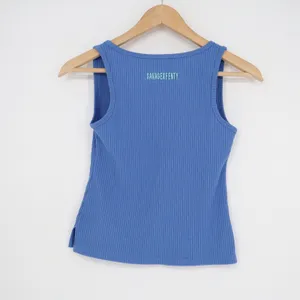 Savage X Fenty Womens Ribbed Scoop Neck Tank Top Blue XS AV785 thumbnail 4