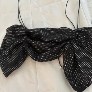 For Love And Lemons Black and White Polka Dot Crop Top thumbnail 1