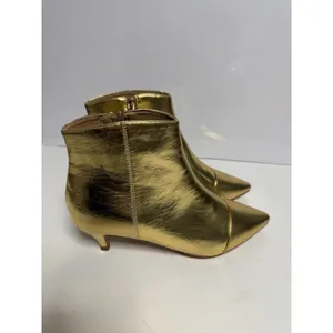 Dusty Gold Leather With Fur Inside Women's US Size 9 New thumbnail 4