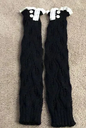 Boutique Black & Beige Boot Socks Tall thumbnail 1