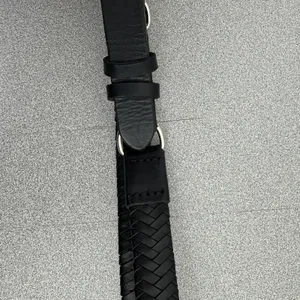 Rag & Bone Belt Womens XS/S Black Woven Braided Leather Stud Closure Skinny thumbnail 5