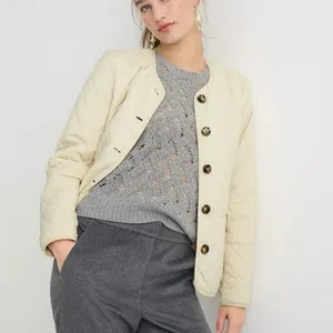 J.Crew Signature Puffer Lady Jacket Dusty Ivory Quilted PrimaLoft Sz 6 🧡🎀 thumbnail 15