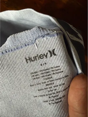 Hurley Light Gray Ribbed Sports Bra with Adjustable Straps thumbnail 3