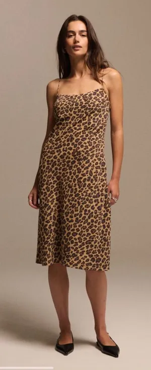 Abercrombie & Fitch NEW‎ Women's Leopard Slip Midi Dress Size Small thumbnail 1