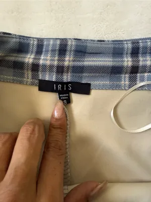 IRIS Size S Blue Plaid Wrap Mini Skort Y2K 90s Preppy Academia Clueless Grunge thumbnail 6