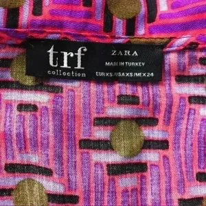 ZARA TRF Collection V Neck‎ Button Down Top Sz XS thumbnail 3