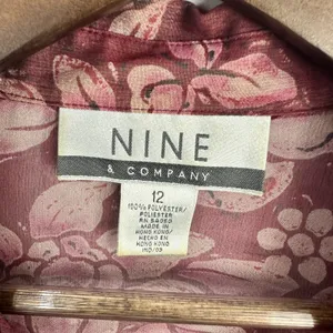 Nine & Co. Blouse 12 Sheer Burgundy Floral Witchy Whimsigoth‎ 90s Romantic thumbnail 2