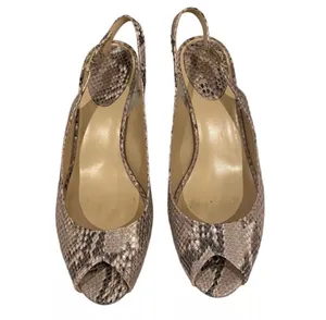 Cole Haan Nike Air Slingback Reptile Snakeskin Heels Peep Toe 10 Neutral Tan thumbnail 2