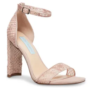 Betsey Johnson Arti Beige Lace Sandals New Size 8 thumbnail 1