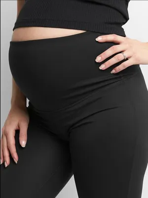 Gap Maternity Black Full Panel Leggings GapFit Blackout Cropped Women’s Size XS thumbnail 1