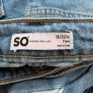 SO Goods for Life Women Patchwork Flare Jeans Blue Multi Colorblock Size 15 32W thumbnail 5
