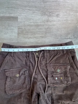 Free People Tahiti Cargo Corduroy Pants Size small Brown Drawstring thumbnail 5