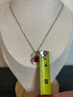 Handmade Silver/Red Spider Necklace thumbnail 5
