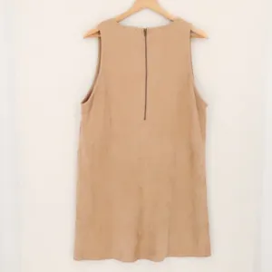 LUCCA Faux Vegan Suede Mini Shift Dress Womens Size L Jumper Minimalist Western thumbnail 2