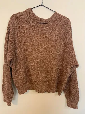 Universal Threads Knit Sweater Womens Medium Brown Excellent Drop Shoulder Crew thumbnail 1