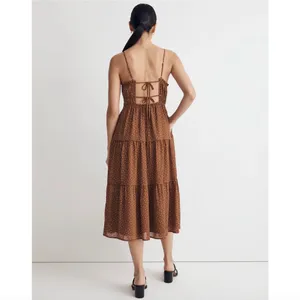Madewell Sophia Cami Tiered Midi Dress in Dot thumbnail 2
