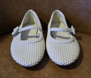 Zara White Woven Mary Jane Flats for women thumbnail 1