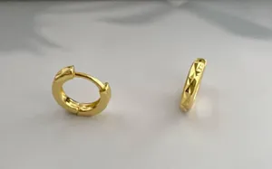 10mm Small Gold Hoop Earrings for Men Women Streetwear Unisex Earrings thumbnail 1