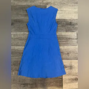 THEORY Jalia crunch fabric shirt dress in Primary Blue thumbnail 5