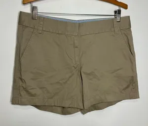 J. Crew 100% cotton chino‎ broken in khaki shorts size 10 thumbnail 1