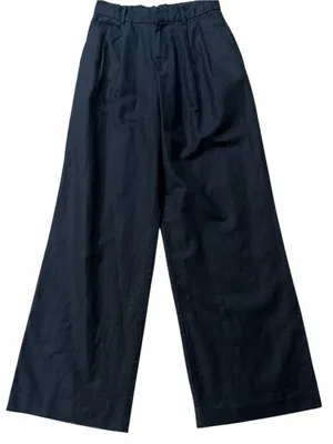 Gap Black Linen Blend Pleated High Rise Wide Leg Trousers Pants thumbnail 1