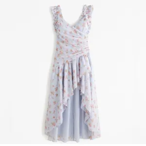 Abercrombie & Fitch Floral Asymmetric Ruffle Maxi Dress Size Small NWT Tiered thumbnail 5