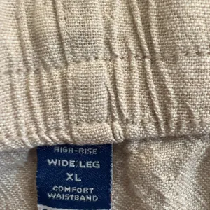 Old Navy High-Rise Wide Leg Linen Blend Comfort Waist Pants Beige Size XL thumbnail 6