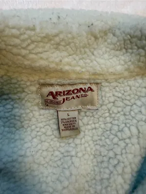 Arizona Jeans Light Blue Denim Jacket with White Sherpa thumbnail 2