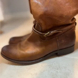 Frye Melissa Seam Riding Boot Cognac Leather Size‎ 7.5 thumbnail 5