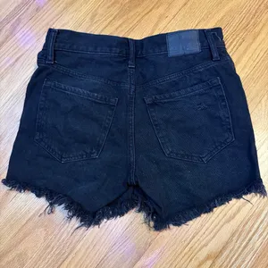 High-Rise black distressed denim shorts Aeropostale  thumbnail 2