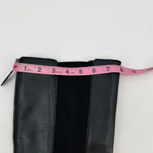 Franco Sarto Tahini Black Leather Women's Fashion Riding Knee Boots size 6.5 thumbnail 5