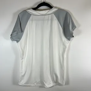 Majestic MLB Detroit Tigers Baseball Jersey Womens Large White Grey Glitter Logo thumbnail 8
