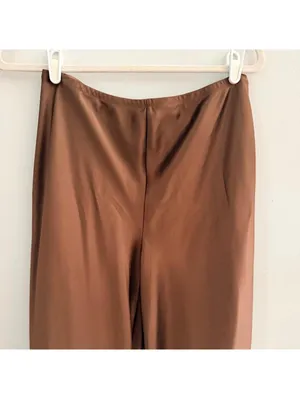 Reformation Gale Satin Mid Rise Bias Pant in Pinecone Brown thumbnail 7