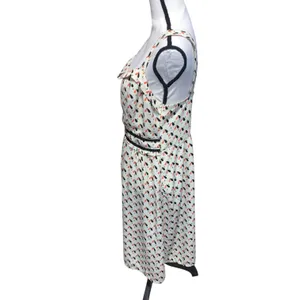 Romy Cream Midi Dress with Multicolor Teardrop Print Sleeveless thumbnail 3