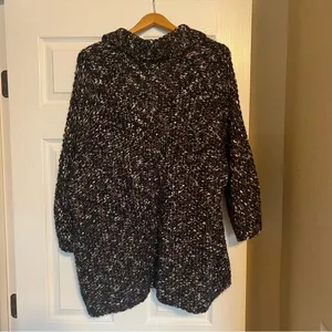 Chico’s Chunky Knit Fringed Sweater Cardigan Size 3 (XL - 16) Boho Brown thumbnail 2
