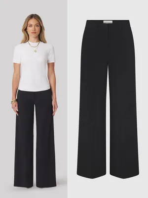 Williams Athletic Club • Toni Golf Pant black wide leg flat front trouser light thumbnail 2