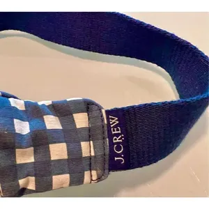 J Crew Fanny Pack Crossbody Sac Blue White Gingham Plaid Cotton Ruffle Edge thumbnail 3