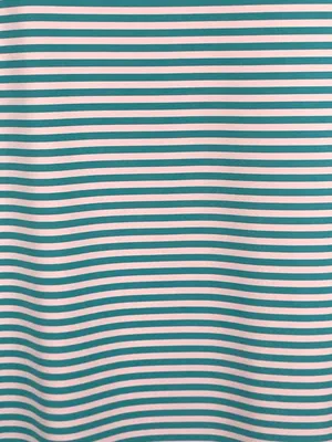 Lulu B Small Aqua Stripe UPF Top Lace Sleeve Coastal Beach Resort Cruise thumbnail 6