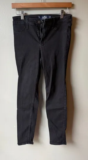 Hollister Women’s High-Rise Jean Leggings Black Skinny Jeans Size 7S / 28 thumbnail 1