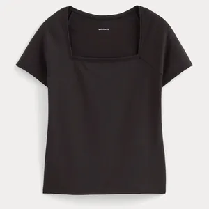 Everlane The Form Sqaure Neck Top Black thumbnail 2