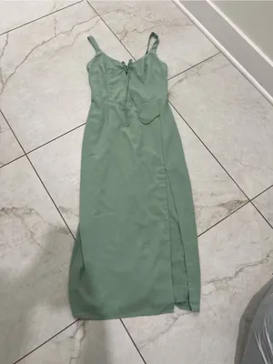 Abercrombie & Fitch Mint Green Corset Lace Up Midi Dress Size Small thumbnail 2